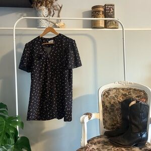 Vintage Polka Dot Bow Blouse